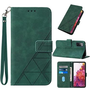 Imagem de Moment Dextrad Capa carteira para Galaxy S20 FE, compartimentos para cartão, alça de pulso, proteção interna de TPU, capa flip de couro PU com suporte para Samsung S20 FE 6,5 polegadas (verde)