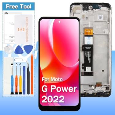 Imagem de Substituição de tela para Motorola Moto G Power 2022 XT2165-5 XT2165DL XT2165-3 16.5 cm LCD Display Touch Digitalizador Assembléia com ferramentas (preto com moldura)