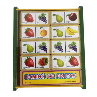 Imagem de Dominó De Frutas Em Mdf Brinquedo Educativo Pedágogico