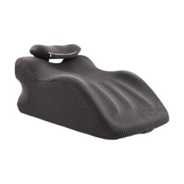 Imagem de Gralara Travesseiro de apoio para o pescoço, travesseiro para pernas e joelhos, travesseiro ergonômico para pés, travesseiro em cunha para sofá-cama, casa, Cinza Escuro