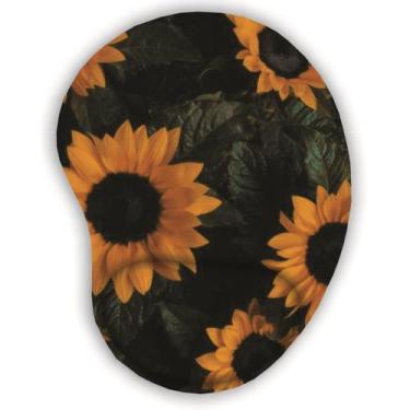 Imagem de Mouse pad estampadas girassol com apoio para pulso - JDM