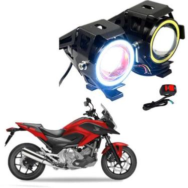 Imagem de Kit Led Farol Milha Moto Honda NC 700X ABS 2013 2014 2015 Angel Eye U7