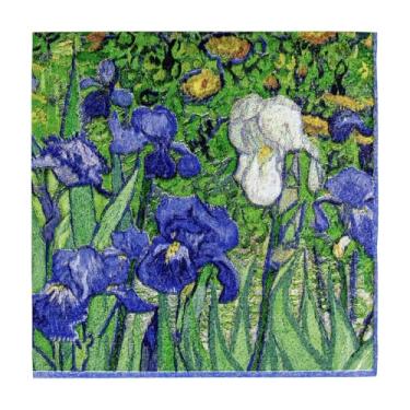 Imagem de Caspari Guardanapos de papel para coquetel Van Gogh Irises - 20 por pacote