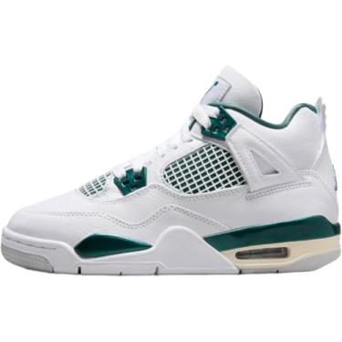 Imagem de Nike Air Jordan 4 Retro Big Kids, Branco/Verde Oxidado - Branco, 20