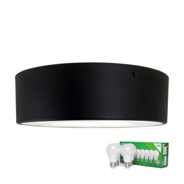 Imagem de Plafon Taschibra Sushi Redondo Com 4 Lâmpadas 6500K Bivolt, Preto