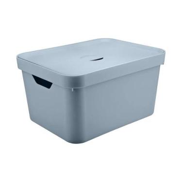 Imagem de Caixa Organizadora Cube Azul Glacial 32 L com Tampa 46 x 36 x 24,5 cm 