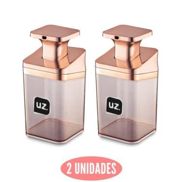 Imagem de Conjunto 2 Porta Sabonete Sabão Liquido Slin Rose UZ