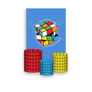 Imagem de Painel De Festa Vertical 1,50 x 2,20 + Trio De Capas Cilindro - Cubo M