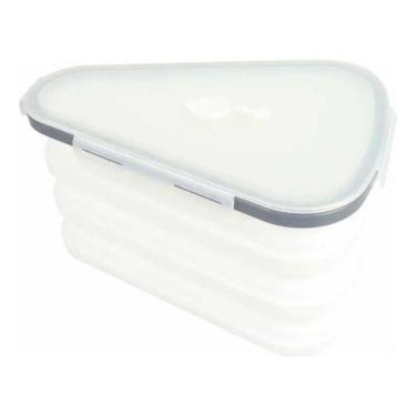 Imagem de Recipiente Para Pizza De Silicone Reutilizável Expansível  - H2, Branc