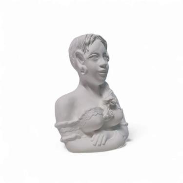 Imagem de Boneca Namoradeira Trança em Gesso Cru Artesanato para Pintar - Várias