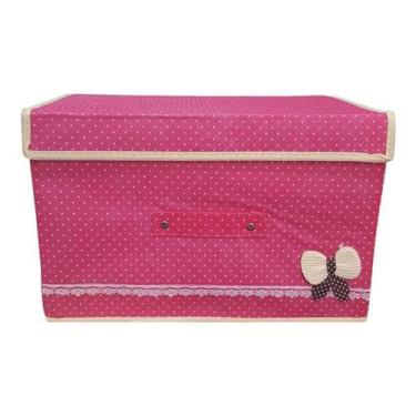Imagem de Caixa Organizadora Infantil Tecido 20X25X16 Rosa - Amigold, Rosa