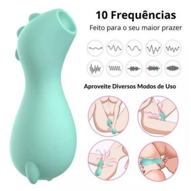 Imagem de Estimulador Clitoriano Clitóris Mama Recarregável  Vibrações Fortes - 