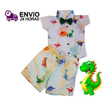 Imagem de Safari Roupa Festa criança Dinossauro Menino Conjunto Socia - ANJO DA 