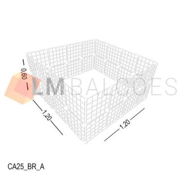 Imagem de Cercadinho Aramado Branco Para Pet - 1,20 X 0,60 X 1,20m - LM Balcoes