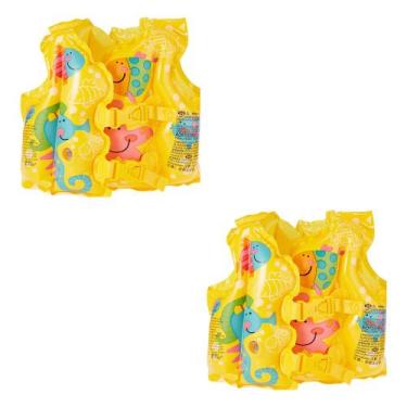 Imagem de Colete Inflável Infantil Peixinhos Divertidos - Intex, Amarelo