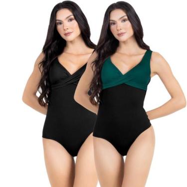 Imagem de Maiô Body Efeito Chapa Barriga Kit 2 Peças Feminino Com Bojo - HYPE MO