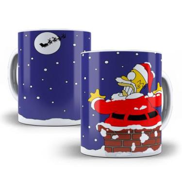 Imagem de Caneca Natal Homer Simpsons Porcelana Personalizada - Tio da Caneca