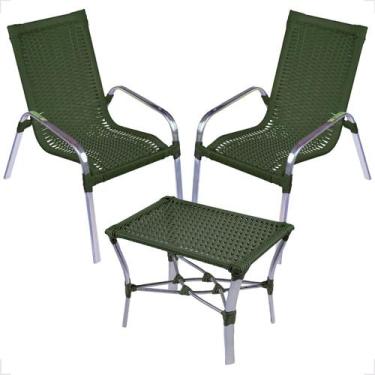 Imagem de Conjunto 2 Cadeiras e Mesa de Centro Alumínio Para Área Externa Fortal