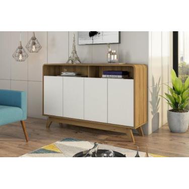 Imagem de Aparador Buffet 4 Portas Off White/ Nature - Ecoos - FABRIMOVEIS 