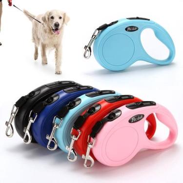 Imagem de Coleira Retrátil Para Cachorro Pet Pequeno Guia Retrátil Ajustável Pas