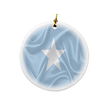 Imagem de Rikki Knight Ornamentos de Natal em dois lados com design de bandeira da Somália