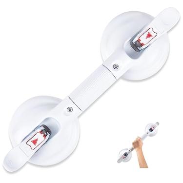 Imagem de HEINSY Barra de apoio de chuveiro com sucção de 38 cm, alça de chuveiro portátil, alça de sucção com ventosa de fixação forte e liberação rápida para banheiro (capacidade máxima: 136 kg