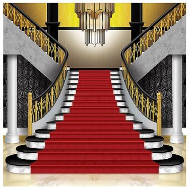 Imagem de Beistle Grande suporte para fotos de papelão ondulado de 2,3 m x 1,8 m - fundo de fotografia noturna de prêmios, decorações de formatura, inclui cavalete, feito nos EUA desde 1900