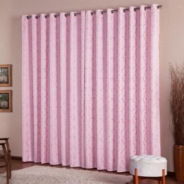 Imagem de CORTINA EM TECIDO JACQUARD QUARTO SALA 6,00x2,60 - CAZZA STORE, ROSE