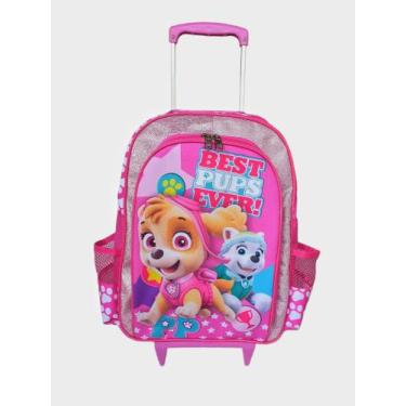 Imagem de Mochila de Rodinhas Mochilete Frozen infantil escolar meninas bolsa ro