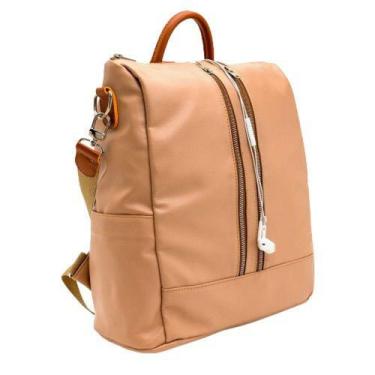 Imagem de Mochila Feminina Couro Media Bolsa De Costa Faculdade Moda - Pinneri, 