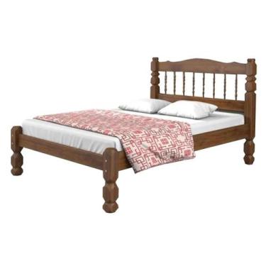 Imagem de Cama Casal Madeira Maciça Palmo - Castanho - Digo.Casa