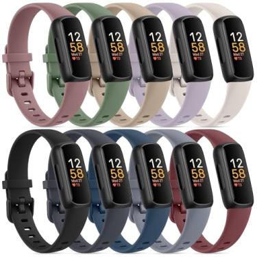 Imagem de Pacote com 10 pulseiras para Fitbit Inspire 3 para mulheres e homens, pulseiras de silicone macio ajustáveis para Fitbit Inspire 3 Fitness Tracker (pacote com 10)