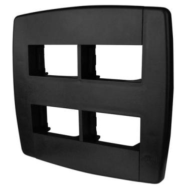 Imagem de Espelho Placa 4x4 com Suporte 2+2 Módulo Separado Horizontal Linha Lev
