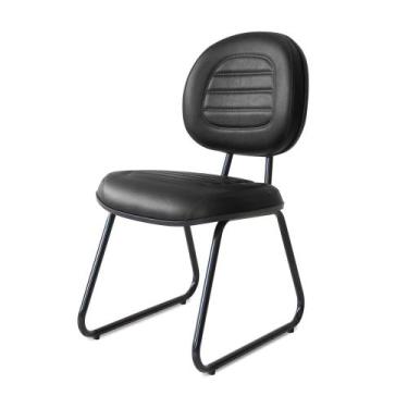 Imagem de Cadeira Executiva Couro Pé Sky Preta - Caramujo