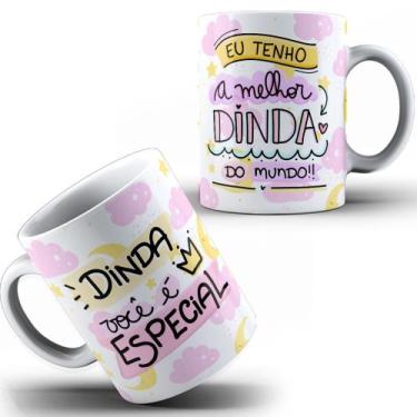 Imagem de Caneca Xícara Dinda A Melhor Do Mundo Madrinha PersonalizadaBatizado T