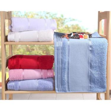 Imagem de Kit 4 De Toalhas Banho Ponto Cruz Para Pintar E Bordar Azul - Bene Cas