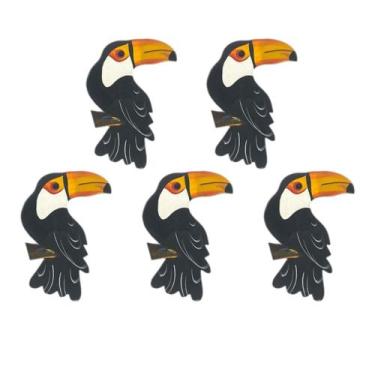 Imagem de Quinteto De Tucano Decorativo De Parede Casa Varanda Jardim Kit com 5 