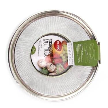 Imagem de Escorredor De Alimentos Multiuso Aço Inox 28cm Telado Clink