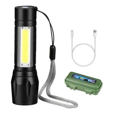 Imagem de Mini Lanterna Tática Com Led E Zoom Recarregável Usb - OEM
