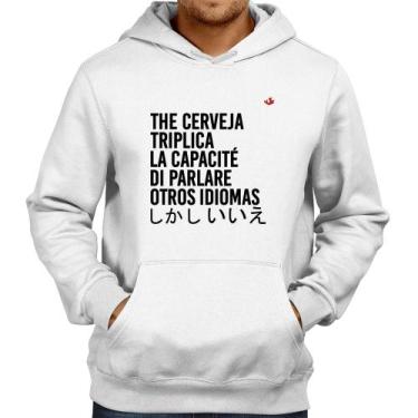 Imagem de Moletom The cerveja triplica la capacité di parlare otros idiomas - Fo