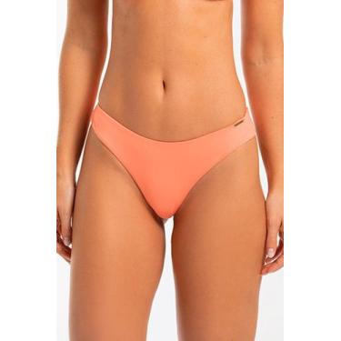 Imagem de Calcinha de Biquíni Fio Conforto Lisa - Cor De Cacau, GG, Mar de coral