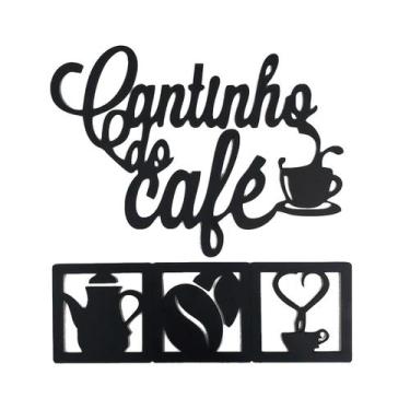 Imagem de Kit Placas MDF Cantinho Do Café Painel Decorativo Plaquinha - Cia Lase