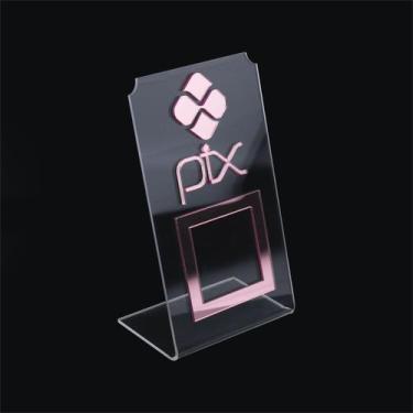 Imagem de Placa Pix QR Code Display Para Pagamentos Acrílico Transparente Loja C