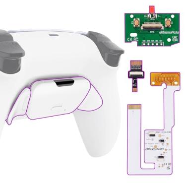Imagem de eXtremeRate White Back Paddles Programable RISE V3 Remap Kit for PS5 Controller BDM-030 040 050, Upgrade Board Redesigned Bottom Shell Back Buttons Attachment for PS5 Controller - NO Controller