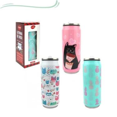 Imagem de Garrafa Squeeze térmica de inox latinha com tampa   - weeze