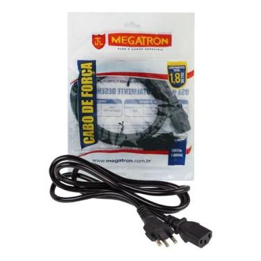 Imagem de Cabo De Força Para Fonte 1,8m 10a 3 Pinos Megatron 