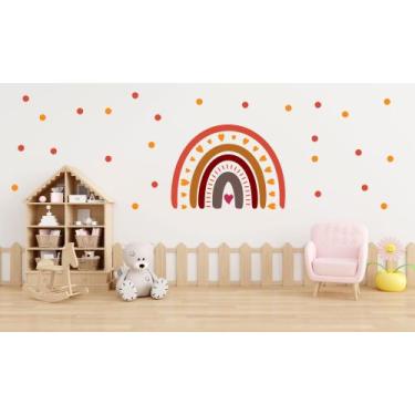 Imagem de Adesivo de parede infantil arco iris colorido quarto decoração - Arte 