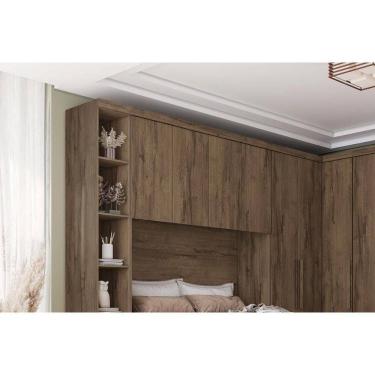 Imagem de Módulo De Quarto Casal Armário Ponte Aéreo Rizon C- 4 Portas Branco - Novo Horizonte