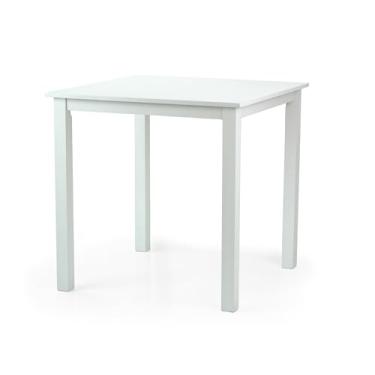 Imagem de Mesa de cozinha quadrada de jantar design contemporâneo madeira maciça com acabamento branco