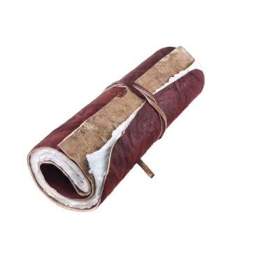 Imagem de Diário de rolagem de couro feito à mão - 100 páginas de papel rústico sem forro estilo vintage - Livro de sombras 24 x 15 cm, Grimório, Presentes de fantasia, Caderno de rascunho antigo (Marrom avermelhado com papel branco)